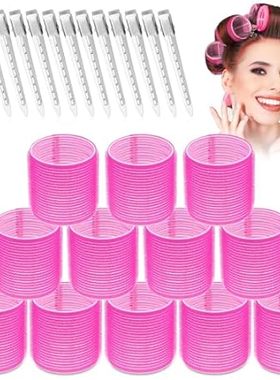 Jumbo Rollers Hair Curlers 24 Pcs Set with 12Pcs Jumbo La