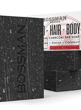 Bossman Men’s Bar Soap (Lavender and Patchouli， 3 Pack)