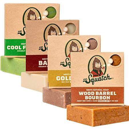 Dr. Squatch Men's Soap Variety 4 Pack - Wood Barrel Bourb