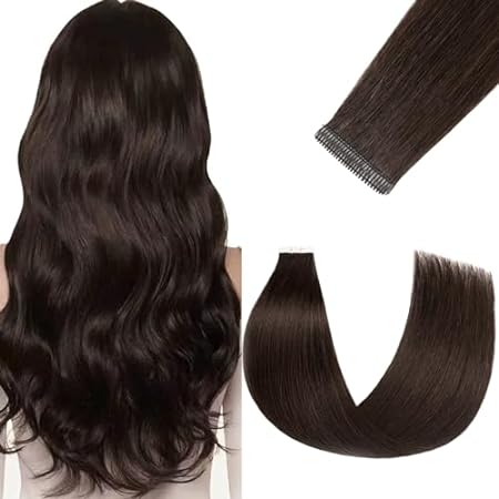 Tape in Hair Extensions Human Hair Double Stitched Dark B