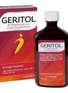 Geritol， Liquid Vitamin and Iron Supplement， Energy Suppo