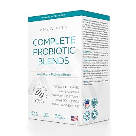 Anew Vita Complete Probiotic Blend: 5-in-1 Digestive Enzy