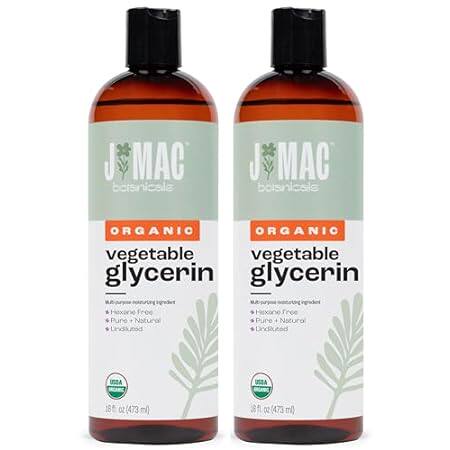 J MAC BOTANICALS Organic Vegetable Glycerin 16 oz - TWO P