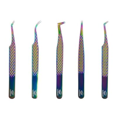 UM Supplies Eyelash Extension Tweezers pack of 5 | Profes