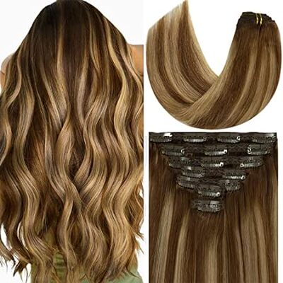 Loxxy Human Hair Extensions Ombre Chocolate Brown to Cara