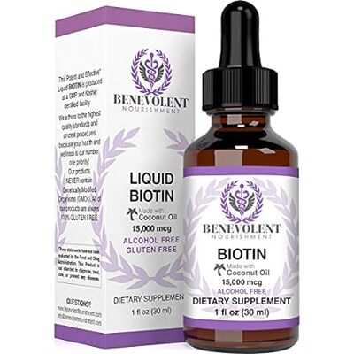 Benevolent Liquid Biotin 15000 mcg - Infused with Coconut