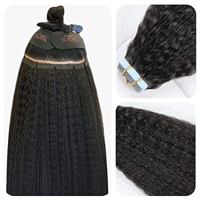 SUYYA Kinky Straight Tape in Extensions Natural Black Tap