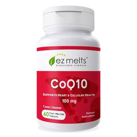 EZ Melts Dissolvable CoQ10 Supplement 100 mg， Sugar-Free，