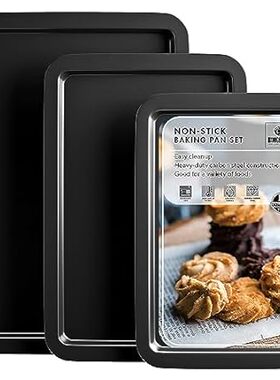 HONGBAKE Baking Sheet Pan Set， Cookie Sheet for Oven， Non