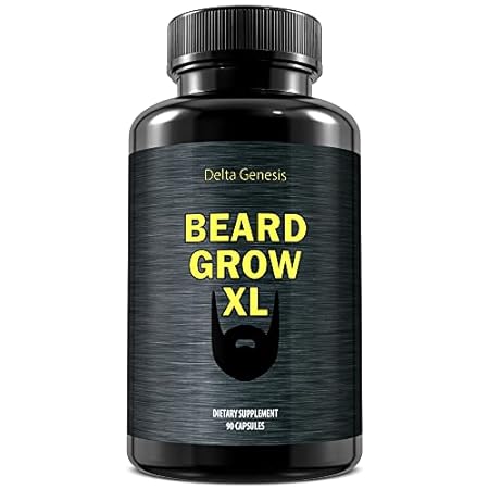 Beard Grow XL， Vegan Beard Grower Facial Hair Supplement