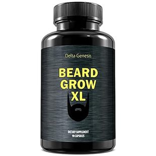 Beard Grow XL， Vegan Beard Grower Facial Hair Supplement