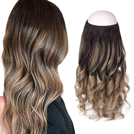 Sassina Invisible Wire Hair Extensions Real Human Hair wi