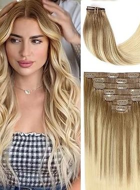 Loxxy Hair Extensions Clip in Human Hair Seamless Clip in