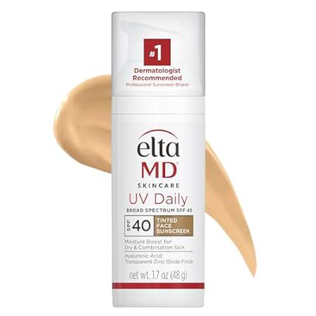 EltaMD UV Daily SPF 40 Tinted Face Sunscreen Moisturizer，