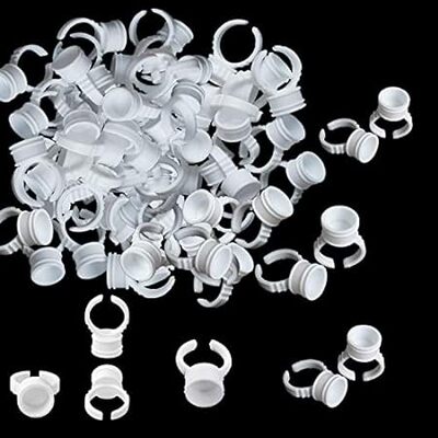 400PCS Glue Rings for Eyelash Extensions Disposable White