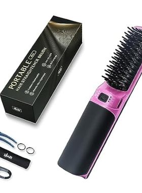 Hot Hair Straightener Brush，Portable Mini Hair Straighten
