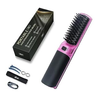 Hot Hair Straightener Brush，Portable Mini Hair Straighten