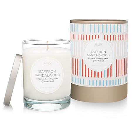 KOBO Saffron Sandalwood Candle (11 oz) | 100% Pure Soy Ca