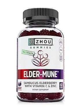 Zhou Nutrition Elder-Mune Sambucus Elderberry Gummies wit