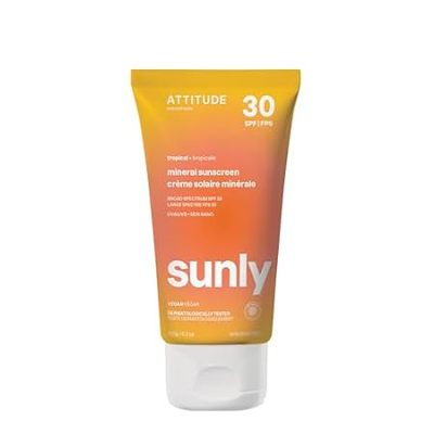ATTITUDE Mineral Sunscreen with Zinc Oxide， SPF 30， EWG V