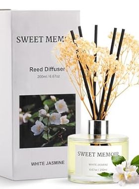Preserved Real Flower Reed Diffuser/White Jasmine / 6.7oz