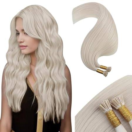 Moresoo Itip Human Hair Extensions White Blonde I Tip Hai