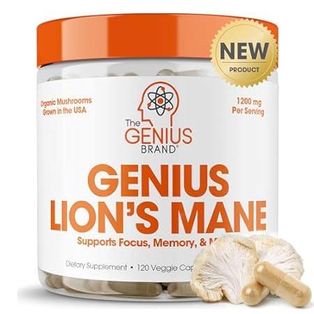 Genius Lions Mane Supplement Capsules - Organic Nootropic