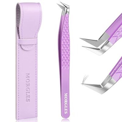 Lash Tweezers for Eyelash Extensions， MORGLES 90 Degree F