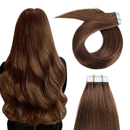 YILITE Tape in Hair Extensions #4 Medium Brown Color Remy