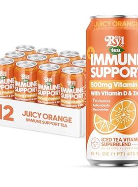 Ryl Immune Support Iced Tea， Juicy Orange， 500mg Vitamin