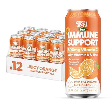 Ryl Immune Support Iced Tea， Juicy Orange， 500mg Vitamin