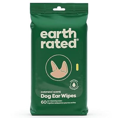 Earth Rated Dog Ear Wipes， Hypoallergenic and Plant Based