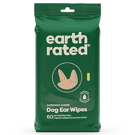 Earth Rated Dog Ear Wipes， Hypoallergenic and Plant Based