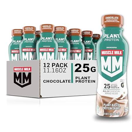 Muscle Milk Plant Based Protein Shake， Chocolate， 11.16 F