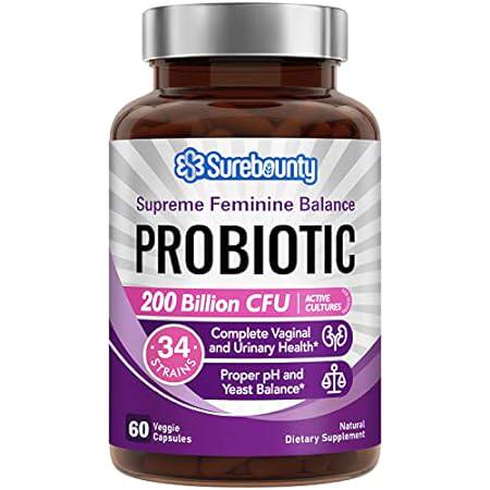 Surebounty Women's Probiotic， 200 Billion CFU， Prebiotics
