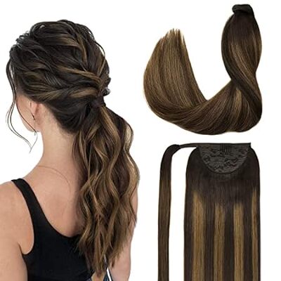 DOORES Hair Extensions Ponytail Extensions Human Hair Bal