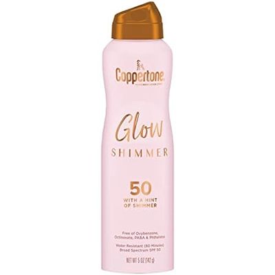 Coppertone Glow with Shimmer Sunscreen Spray， Water Resis