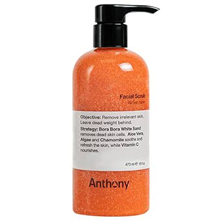 Anthony Facial Scrub， 16 Fl Oz， Contains Aloe Vera， Sand