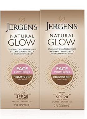 Jergens Natural Glow Face Self Tanner Lotion， SPF 20 Sunl