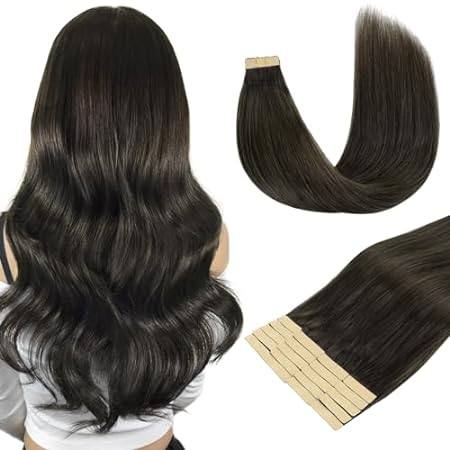 DOORES Human Hair Extensions， Mocha Brown 20pcs 50g 18 In