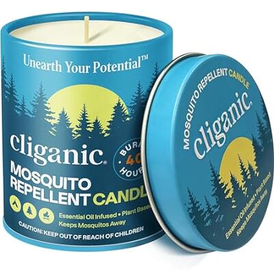 Cliganic Mosquito Repellent Candle (9oz) | Citronella， DE