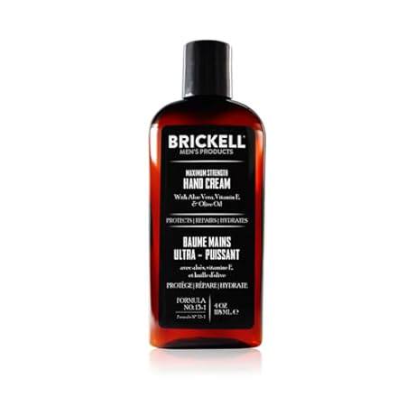 Brickell Men's Maximum Strength Hand Cream for Men， Natur