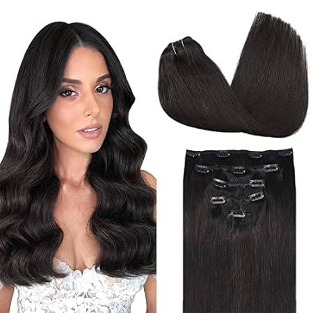 DOORES Hair Extensions Clip in， 5pcs 75g 16 Inch Natural
