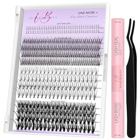 VEYESBEAUTY Lash Clusters Kit Natural Individual Lash Ext