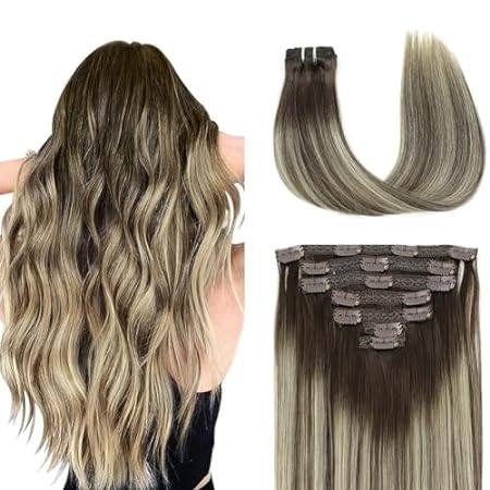 Yisea Clip in Human Hair Extensions Straight Hair for Wom