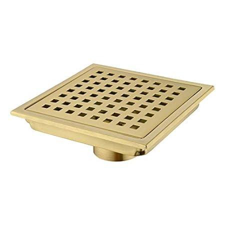 Square Shower Floor Drain with Removable Cover Grid Grate