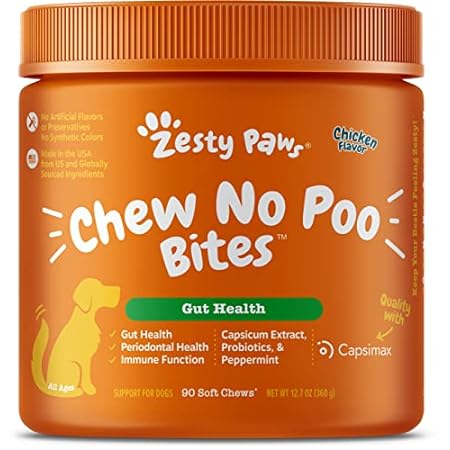 Zesty Paws Chew No Poo Bites for Dogs - Stool Eating Dete