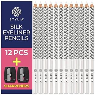 White Eyeliner Pencil - Waterproof， Long-Lasting - Soft S