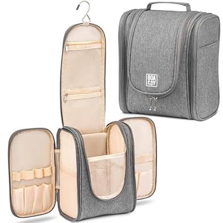 BOACAY Hanging Travel Toiletry Bag for Women and Men， Mak