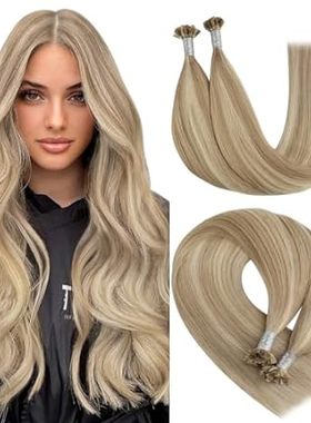 YoungSee U Tip Hair Extensions Human Hair Golden Blonde a